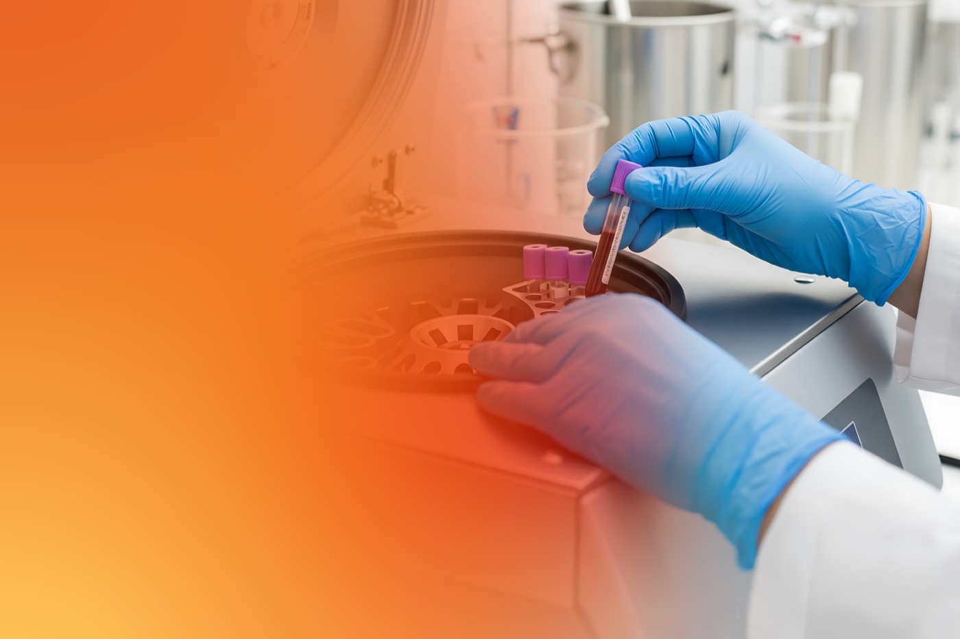 Researcher working in a genetics laboratory