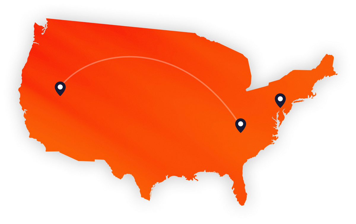 Stylized map of the United States